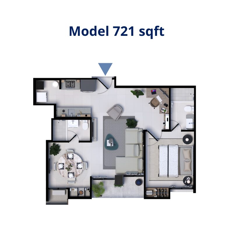 X The Building - Floor Plan 721 sqft Only